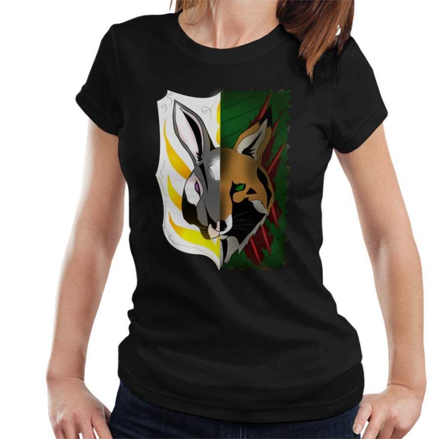 2 Face Rabbit Fox Women’s T-Shirt