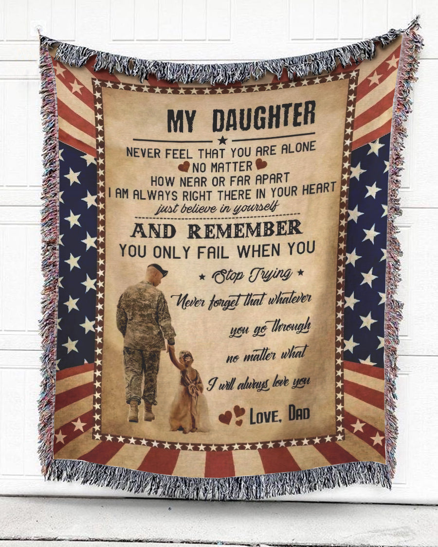 Woven Throw For Daughter Birthday Gift, My Daughter – Remember Those Words, Cotton Blanket