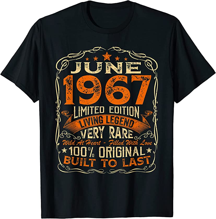 54 Years Old Vintage June 1967 Distressed 54th Birthday T-Shirt