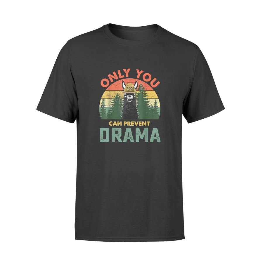 Drama Llama Gift Ideas Only You Can Prevent Drama Vintage Llama – Standard T-shirt