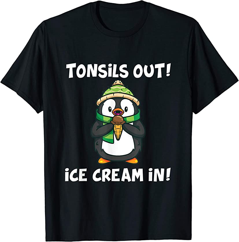 Tonsil Removal Surgery Recovery Gift Tonsillectomy Penguin T-Shirt