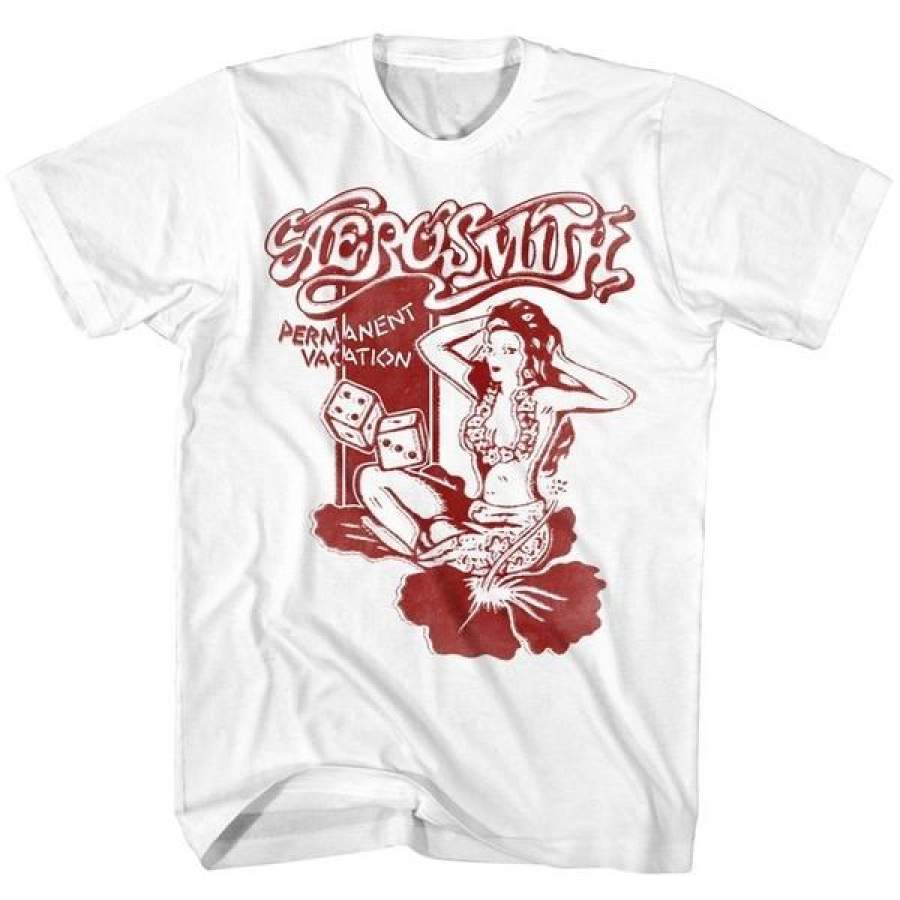 Aerosmith Permanentvacation White Adult T-Shirt Tee