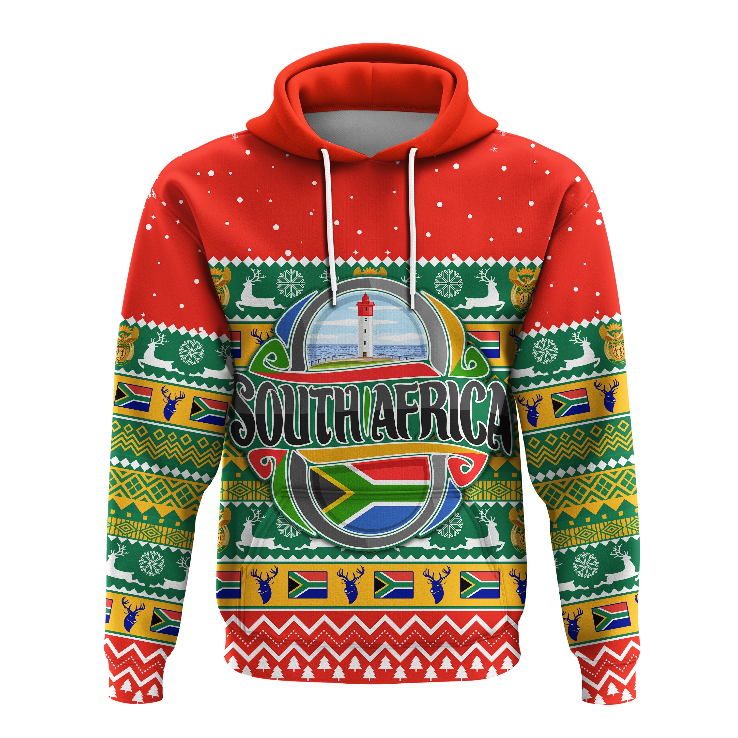 South Africa Christmas Hoodie African Springbok Lt13