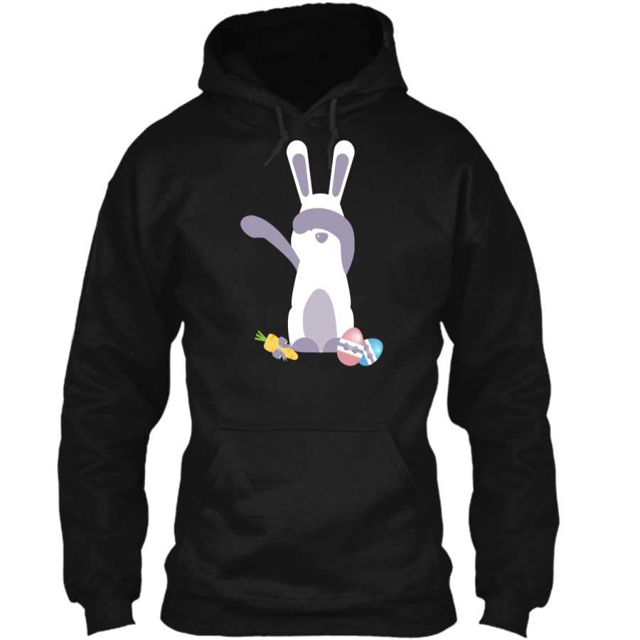 Cute Easter Bunny T-shirt Dabbing Bunny Tshirt Pullover Hoodie 8 oz