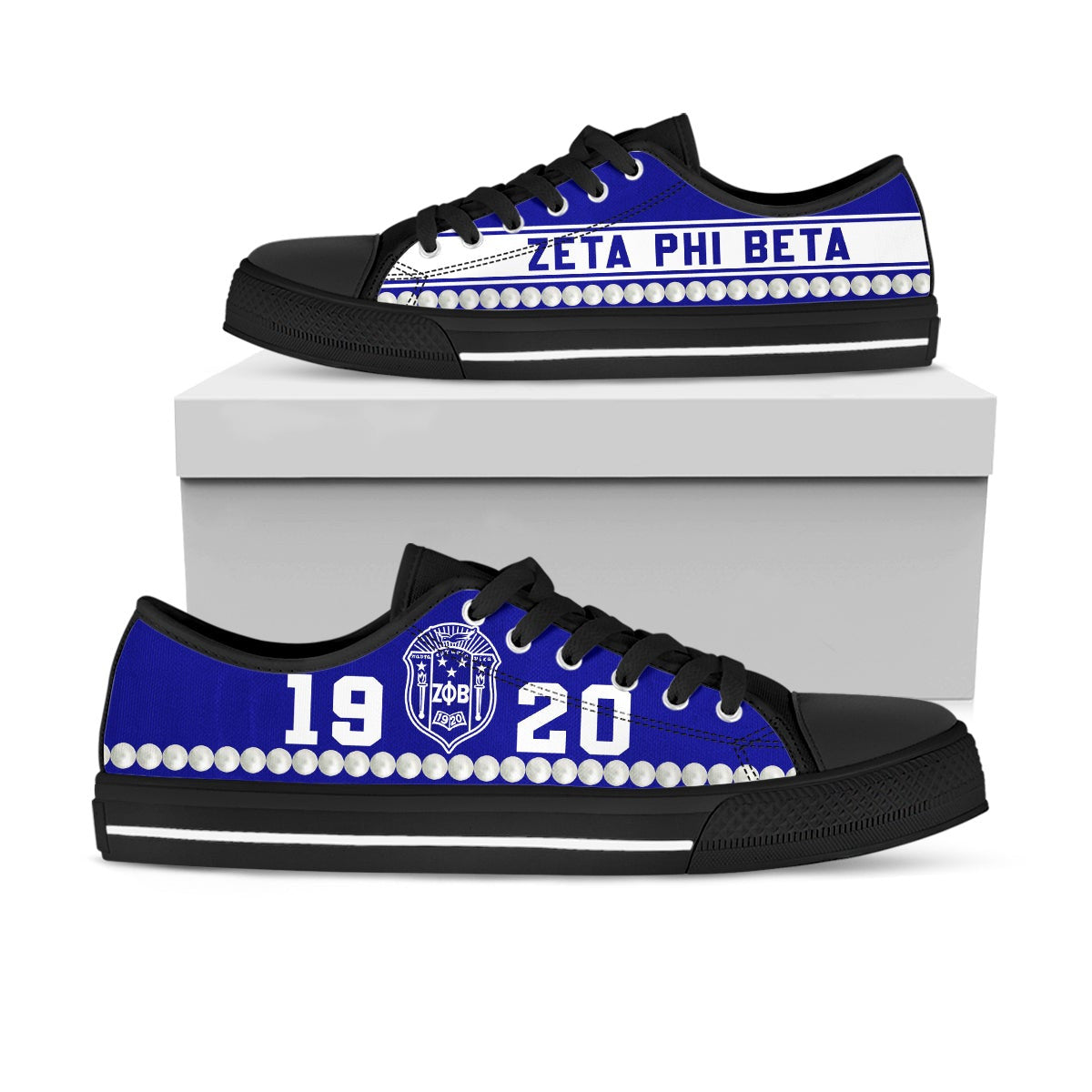 Sorority Footwear – Zeta Phi Beta Pearl Low Top Shoes Cato Style