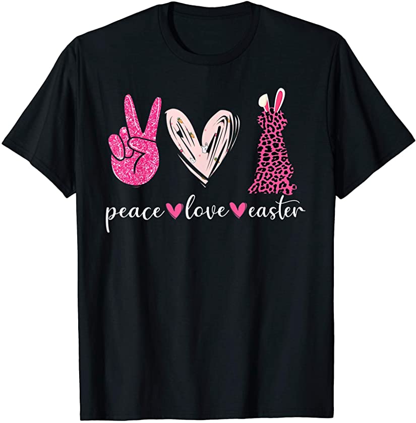 Peace Love Easter Happy Easter Bunny Dog Lover Kids T-Shirt