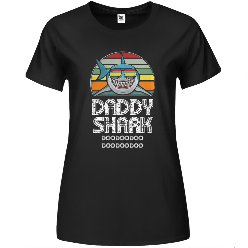 Daddy Shark Retro – For Dark Print Premium Womens T Shirts