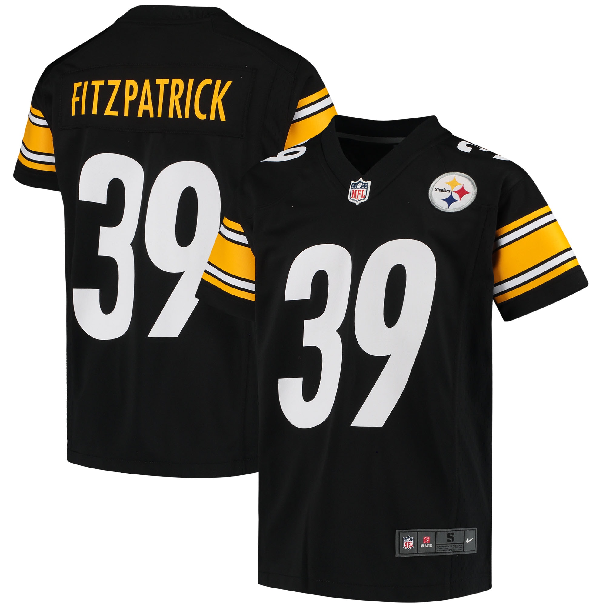 Youth Pittsburgh Steelers Minkah Fitzpatrick Black Game Jersey 2