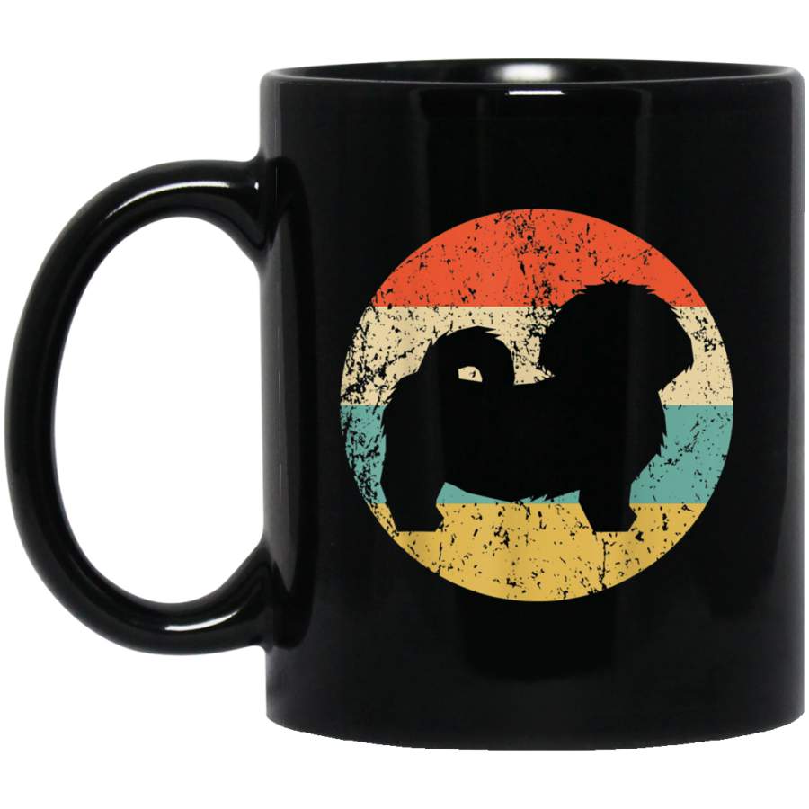 Shih Tzu Vintage Retro Shih Tzu Dog 11 oz 15 oz Mug Black