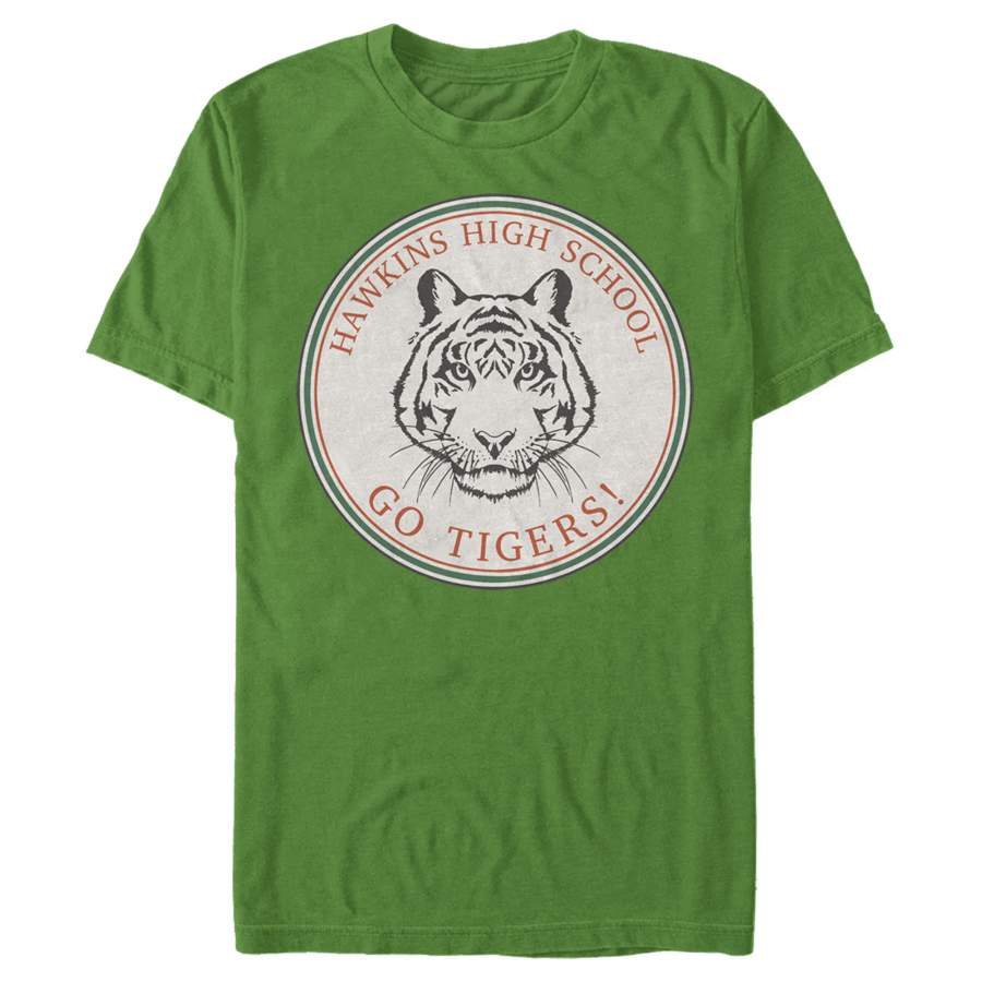 Stranger Things Men’s Hawkins High School Go Tigers  T Shirt