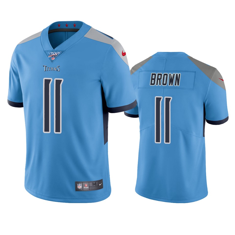 Tennessee Titans A.j. Brown Light Blue 100th Season Vapor Limited Jersey