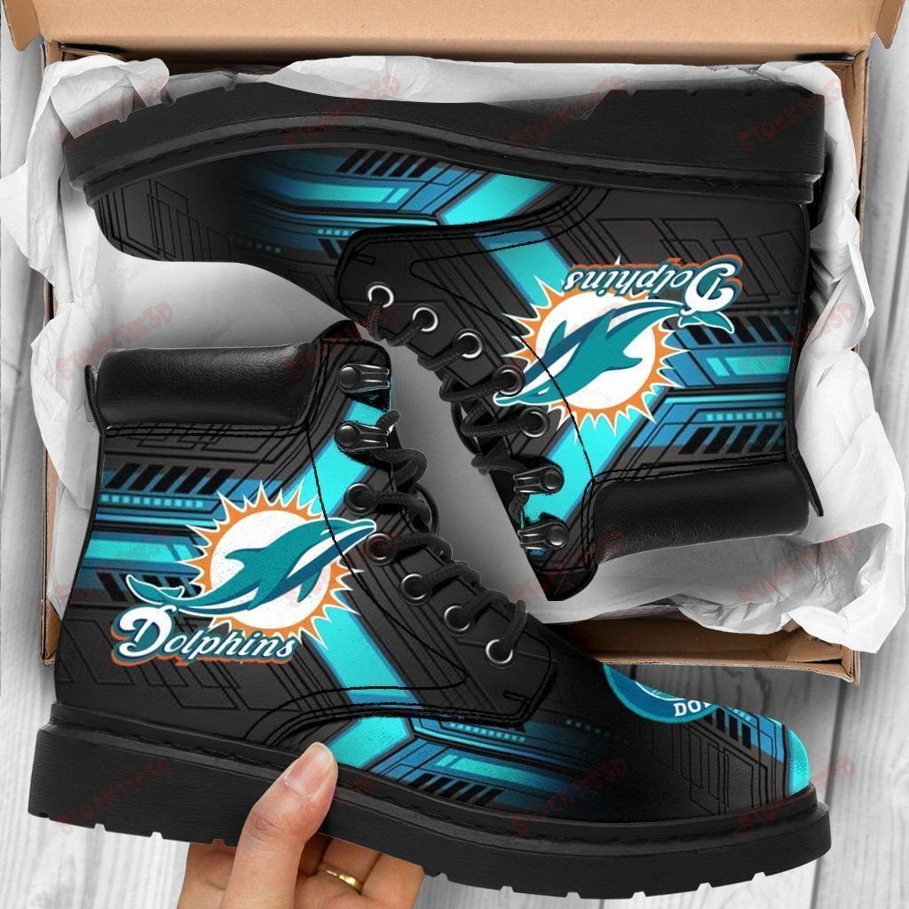 Miami Dolphins Boots – Premium Shoes/ Premium Leather Boots – Gift For Sports Lovers 192