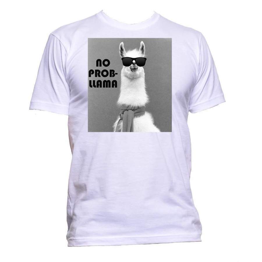 No Prob-Llama Slogan Animal Pet humour T-Shirt Mens Fashion Comedy