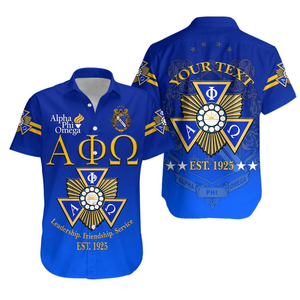 (Custom Personalised) Alpha Phi Omega Apo Hawaiian Shirt Simple Vibes – Blue Lt8