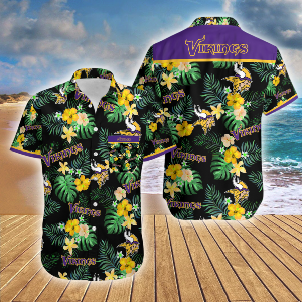 Hawaii Shirt Island Minnesota Vikings Summer Button Up Shirt S2146