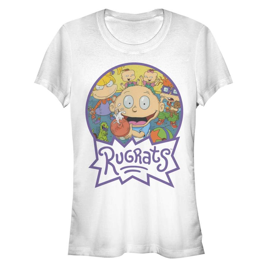 Rugrats Junior’s Character Logo Circle  T Shirt