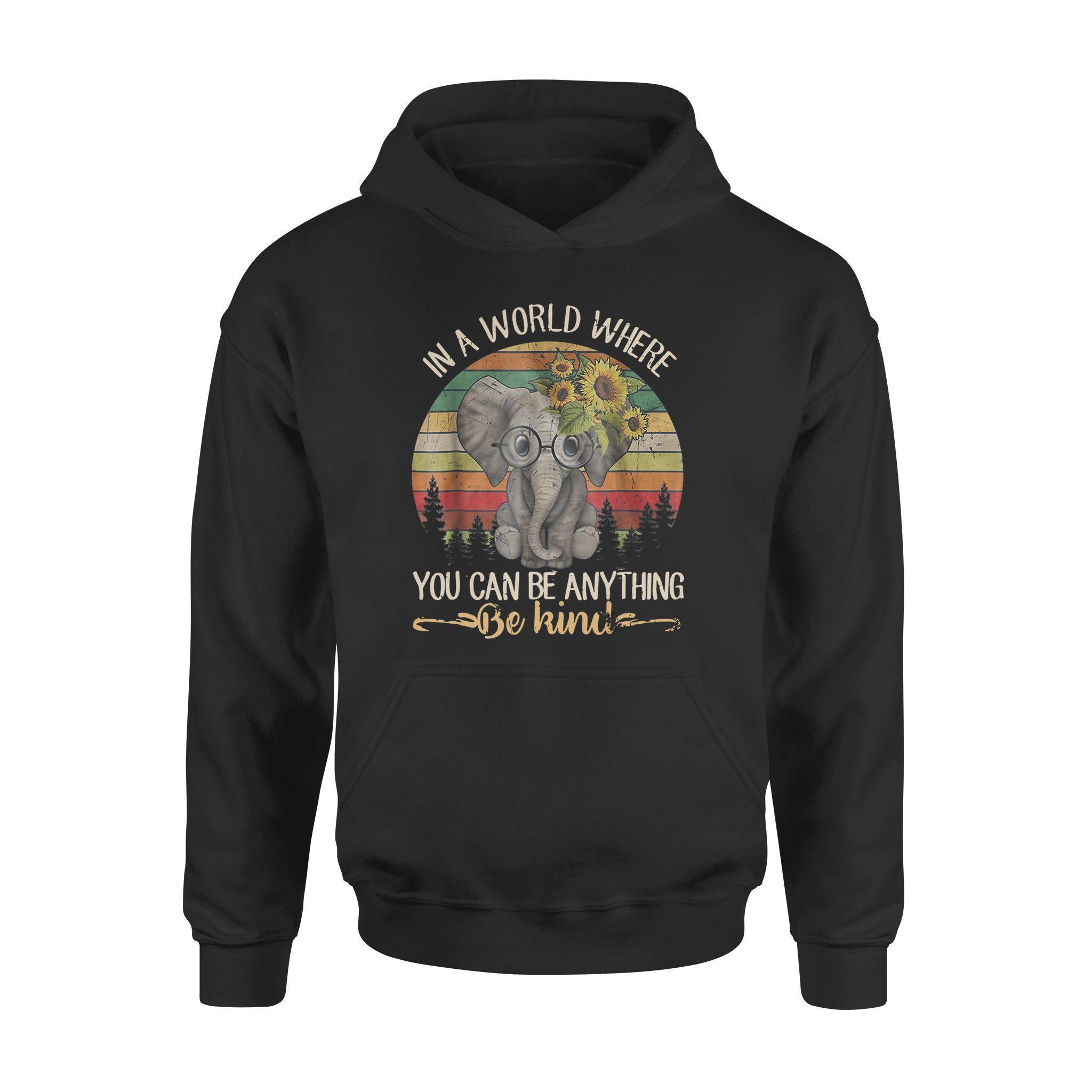 Father’s Day Black In A World Where You Can Be Anything Be Kind Elephant – Standard Hoodie