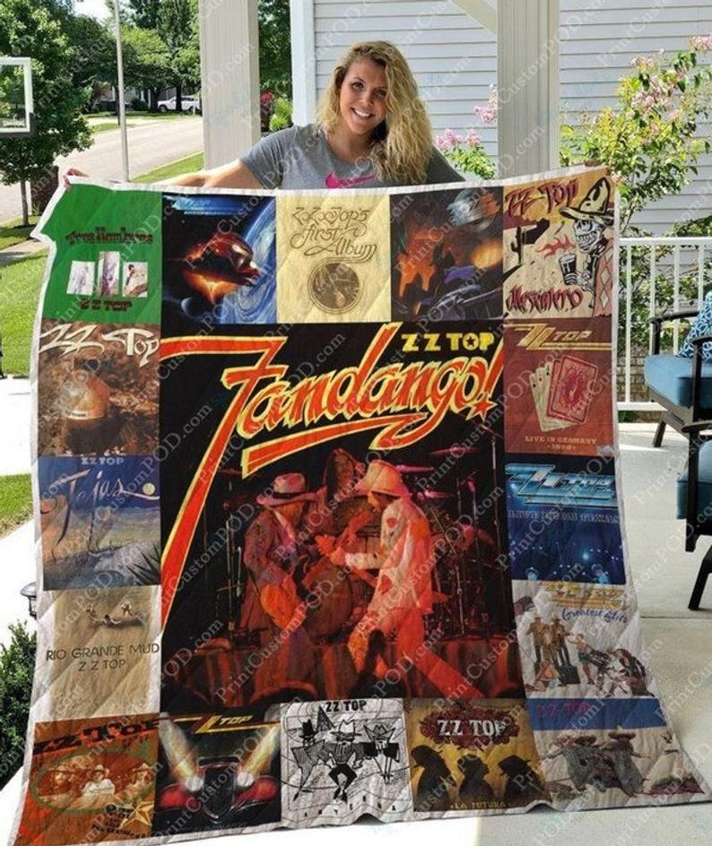 Zz Top Albums For Fan Music Fan For Best Friend For Daughter For Son For Dad Fleece Quilt Blanket Personalized Customized Home Decor