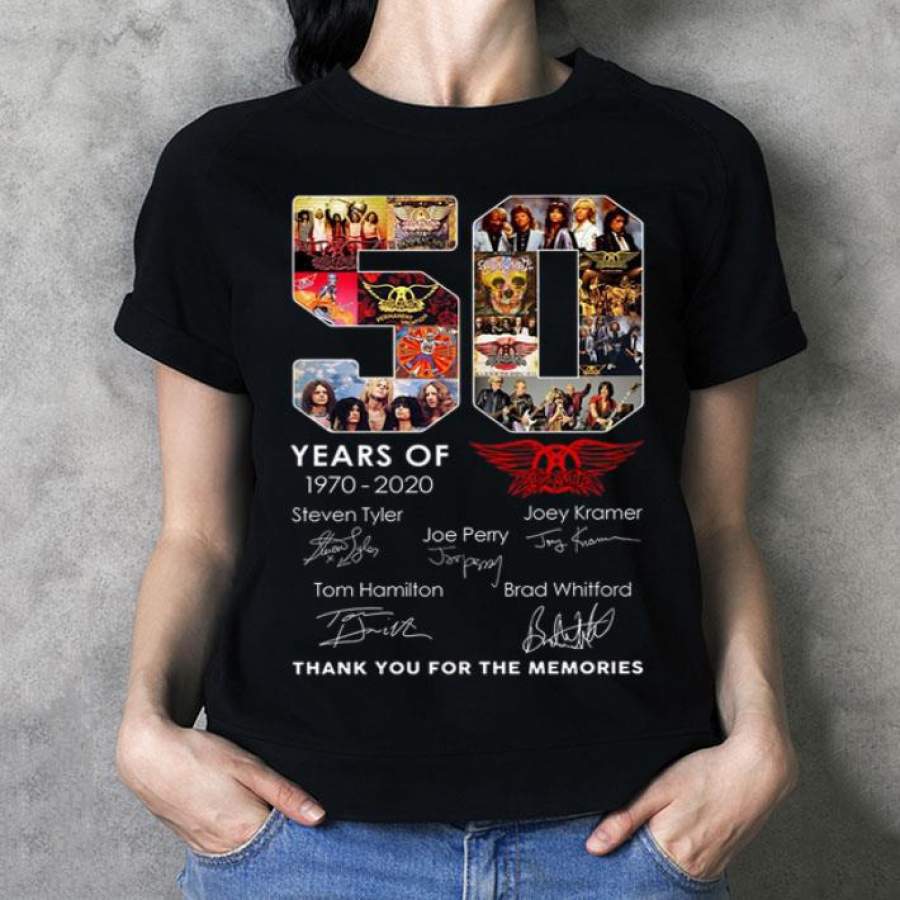 50 Years of Aerosmith 1970-2020 Thank You for The Memories Signatures T-Shirt Unisex Shirt Men Shirt