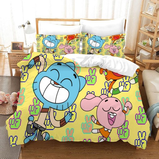 The Amazing World Of Gumball 6 Duvet Cover Pillowcase Home Decor 3D Bedding Set