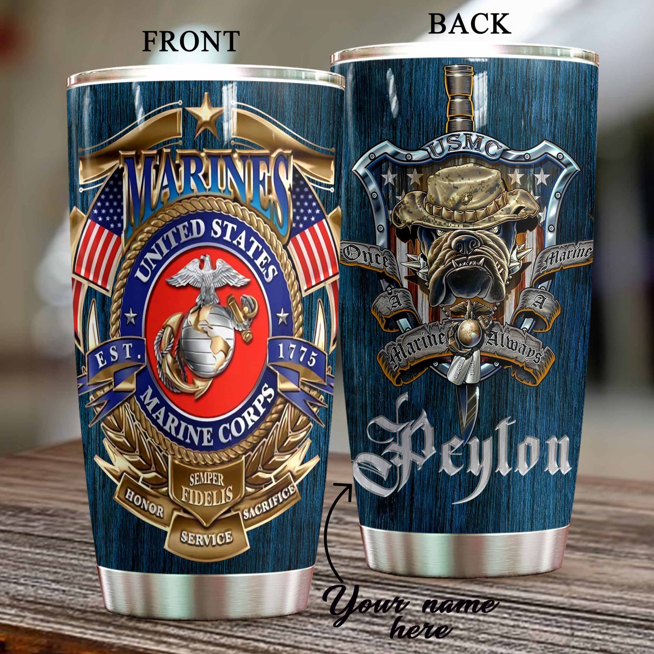 Once A Marine Personalized Tumbler TPM96