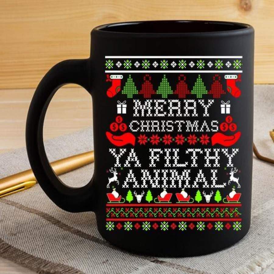 Christmas T-shirt – Merry Christmas Ya Filthy Animal 11 oz Mug