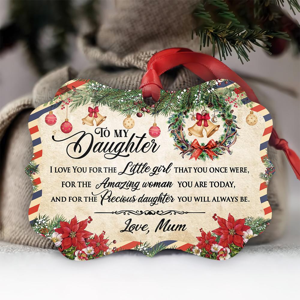 To My Daughter I Love You A Little Girl Wood Ornament, Mother And Daughter Ornament