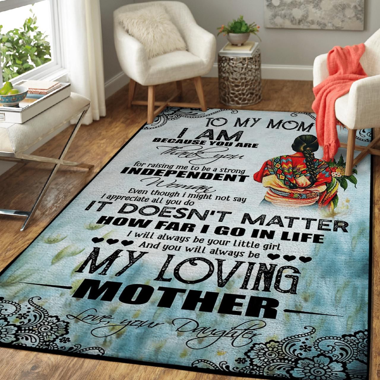 To My Mexican Mom I’Ll Always Be Your Little Girl Fleece Area Rug