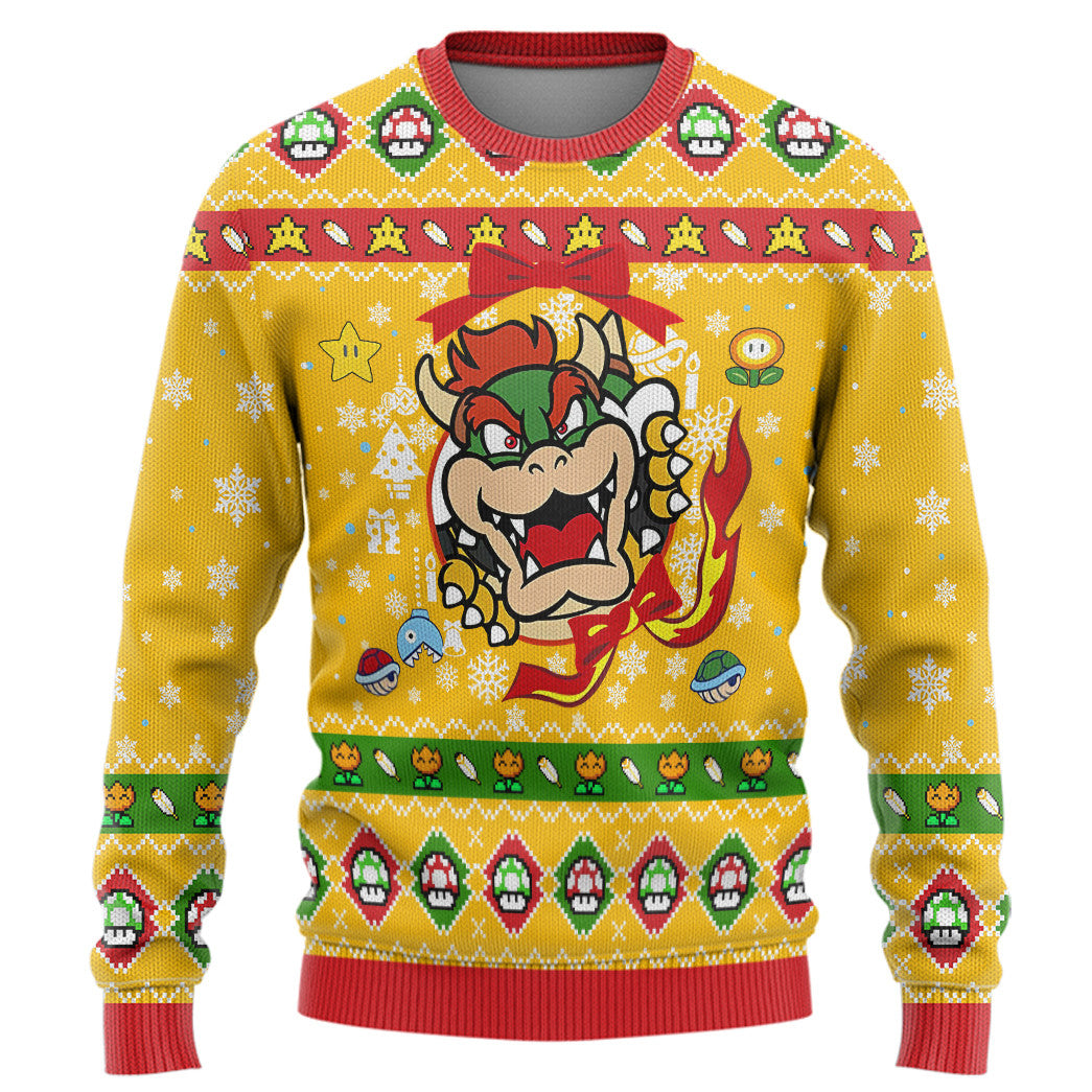 3D Super Mario Bowser Custom Ugly Christmas Sweater
