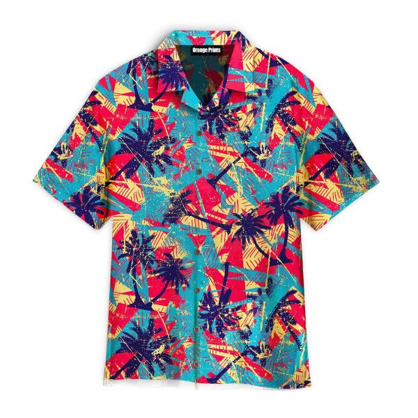 Urban Geometric Palms Tree Pattern Hawaii Shirt For Men Women Ha416