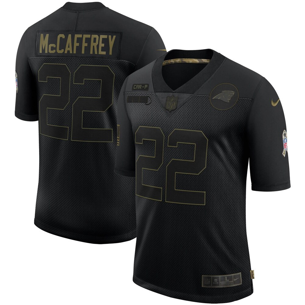 Christian Mccaffrey Carolina Panthers 2020 Salute To Service Limited Jersey – Black