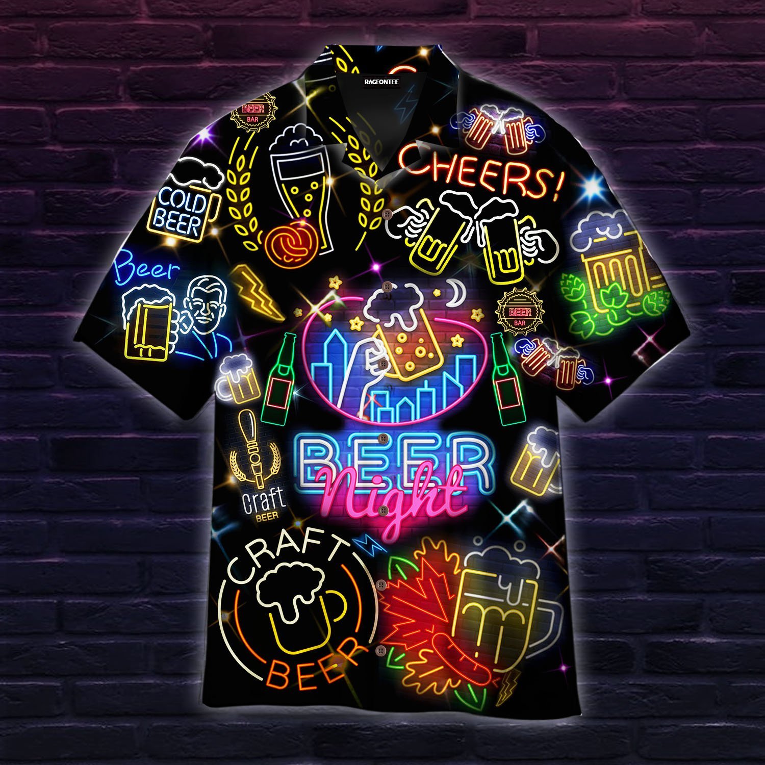 Its Beer Night Neon Hawaii Shirt Ha76055