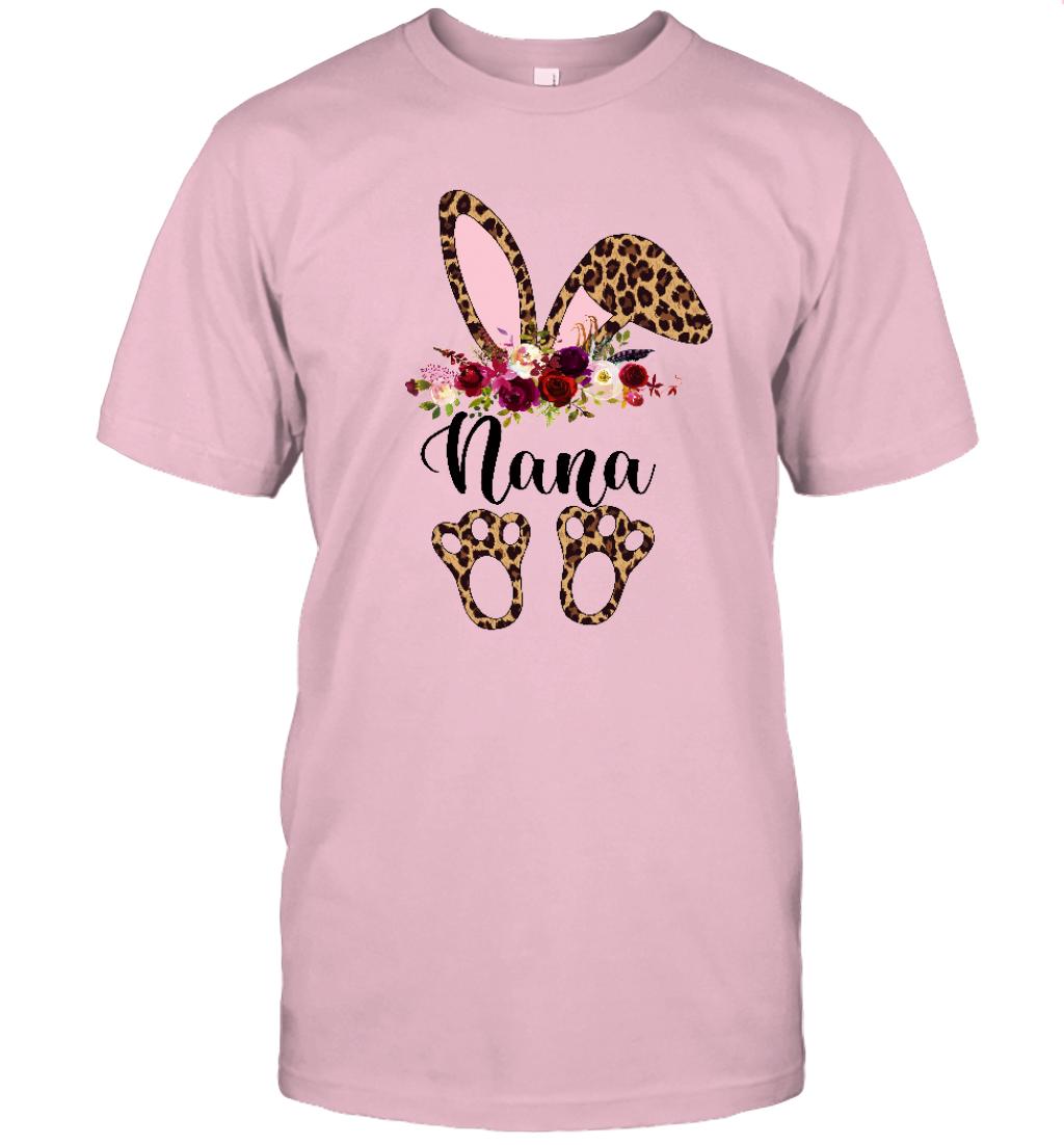 Nana Bunny Floral Leopard Plaid Nana Happy Easter Mother’S Day Shirt