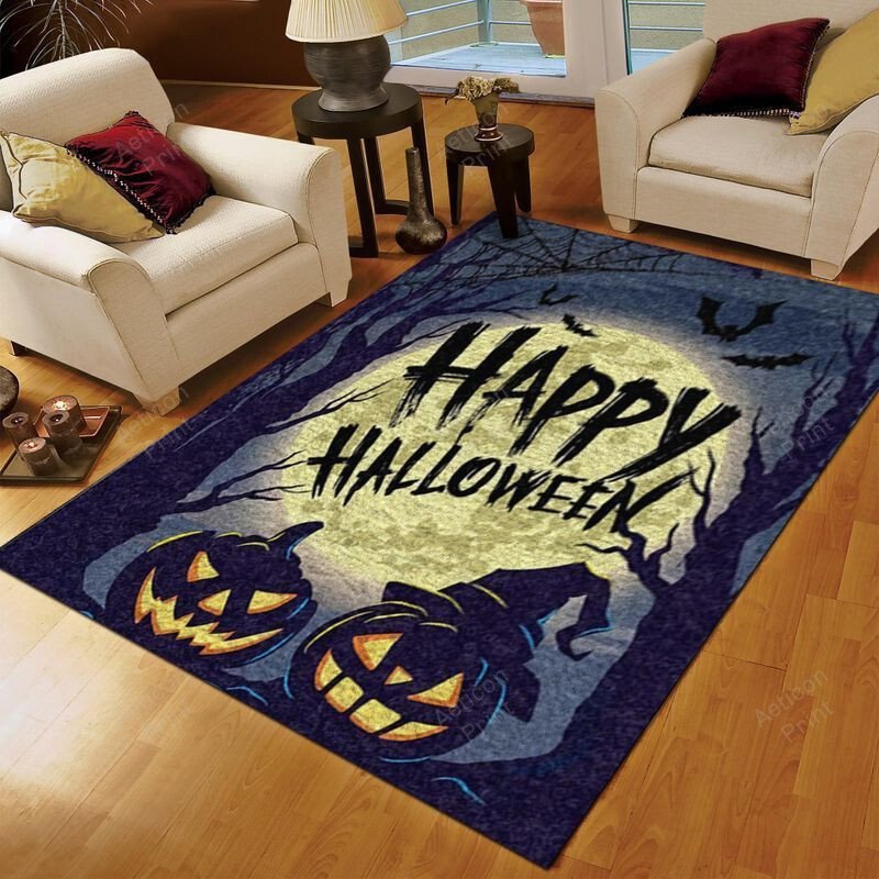 Happy Halloween Home Decor Pumpkin Field Witch Party Black Cat Be Together Area Rug Carpet Vintage Home Decor Gift Idea Carpet