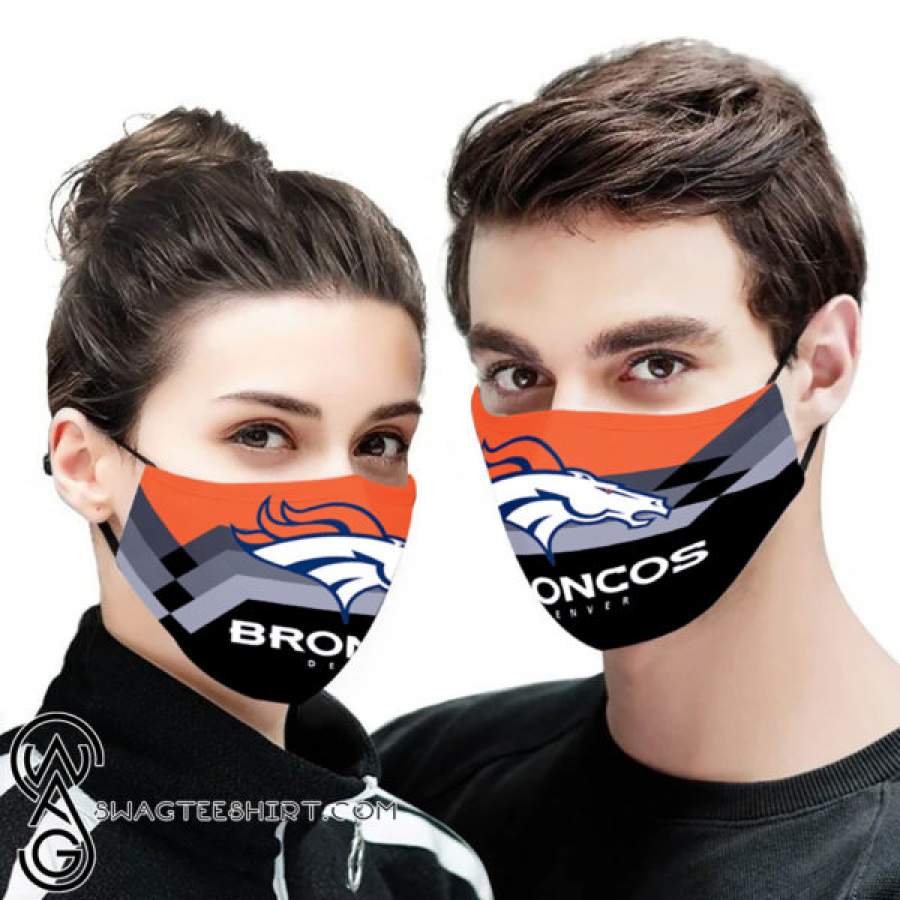 Denver broncos all over printed face mask