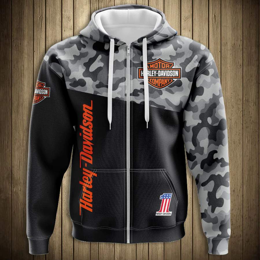Harley Davidson Military Hoodie 3D Graphic – Odbary Store