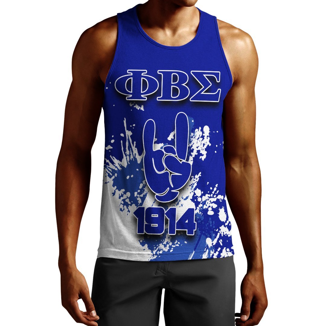 Wonderprint Tank Top Phi Beta Sigma Tank Top Spaint Style