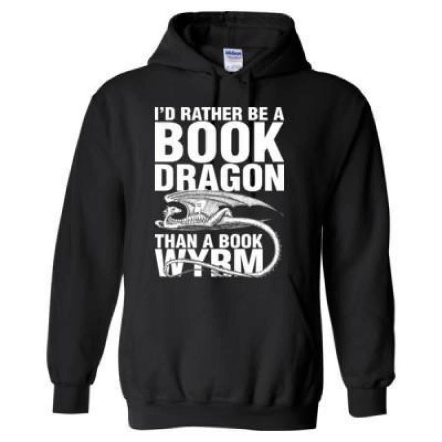 AGR I Did Rather Be A Book Dragon Than A Book WYBM – Heavy Blend™ Hooded Sweatshirt