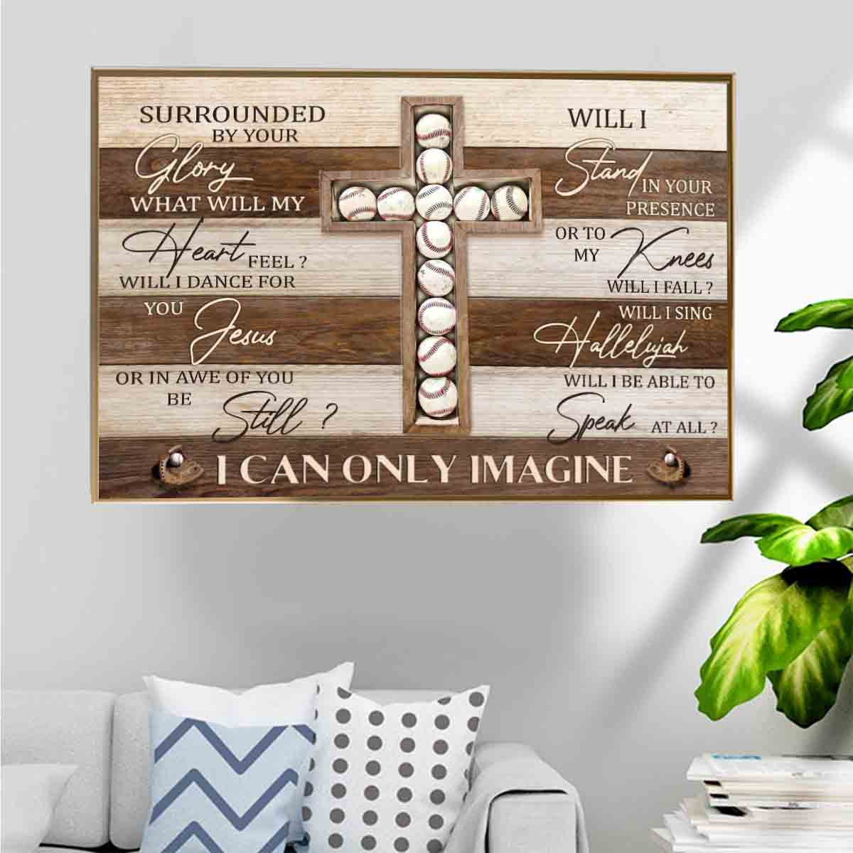 Baseball In Cross Poster – Glory Jesus Hallelujah Canvas Home Decoration Birthday Gifts For Men Women Boy Girl