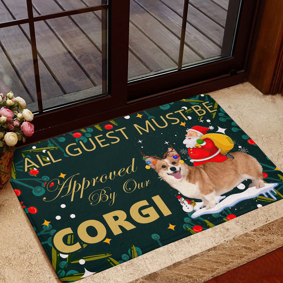 U Corgi Christmas 3D All Over Printing Doormat