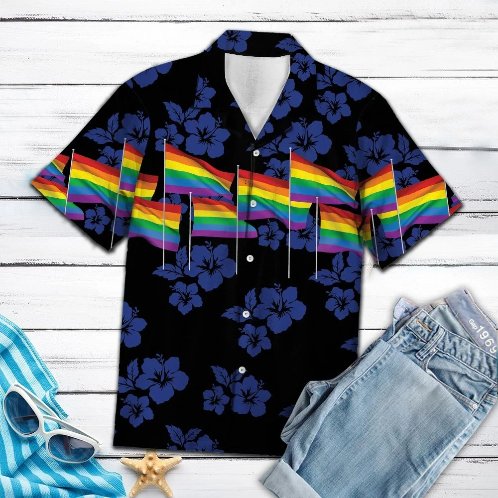 Lgbt Flag T Hawaii Shirt For Lesbian Gay Ha1160