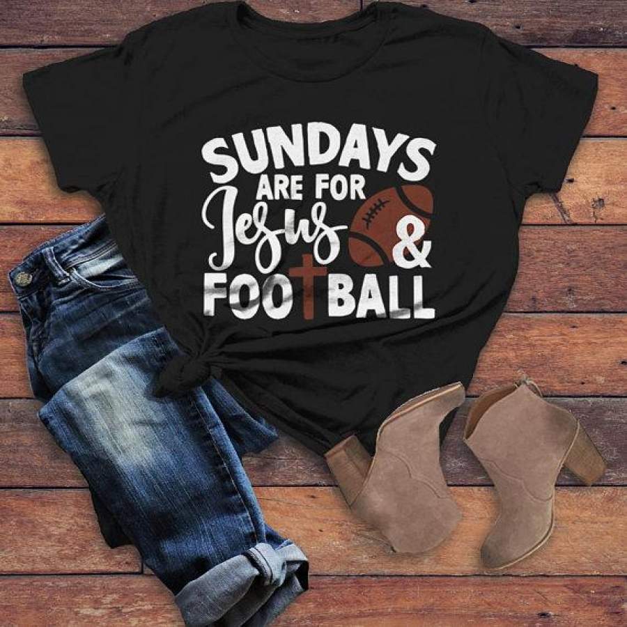 Women’s Football T Shirt Sundays Are For Tshirt Football Jesus Shirts Vintage Graphic Tee