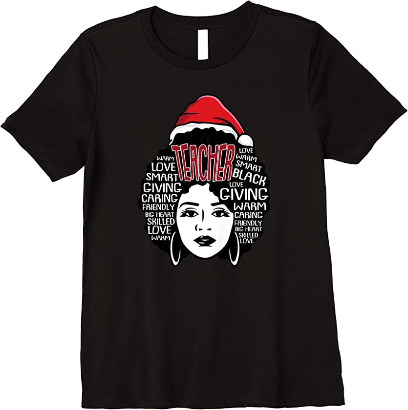 Womens Afro Nurse Christmas Melanin X-Mas Pajama Black RN Nursing Premium T-Shirt