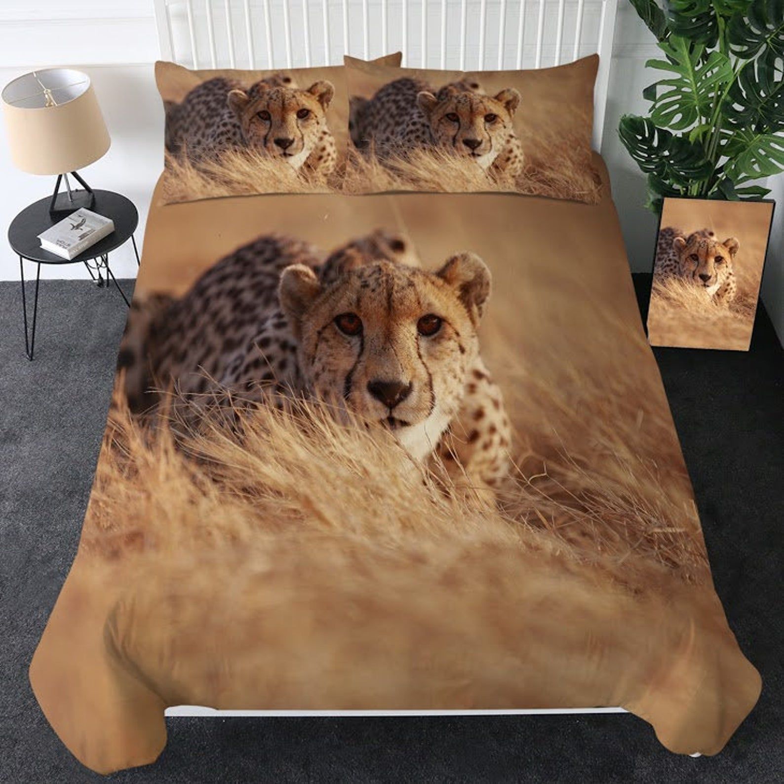 Nature Wild Leopard Quilt Cover 3D Leopard Duvet Cover Bedding Set