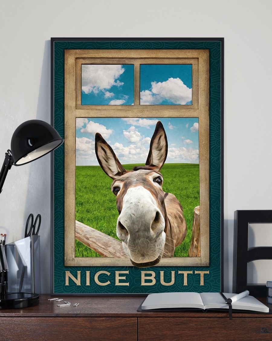 Animal Art Poster – Donkey Art Poster – Nice Butt – Gift Art Poster