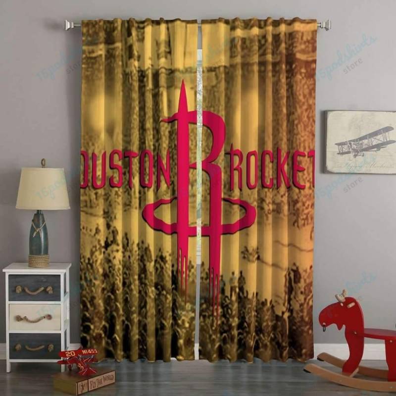 3D Printed Houston Rockets Style Custom Living Room Curtains