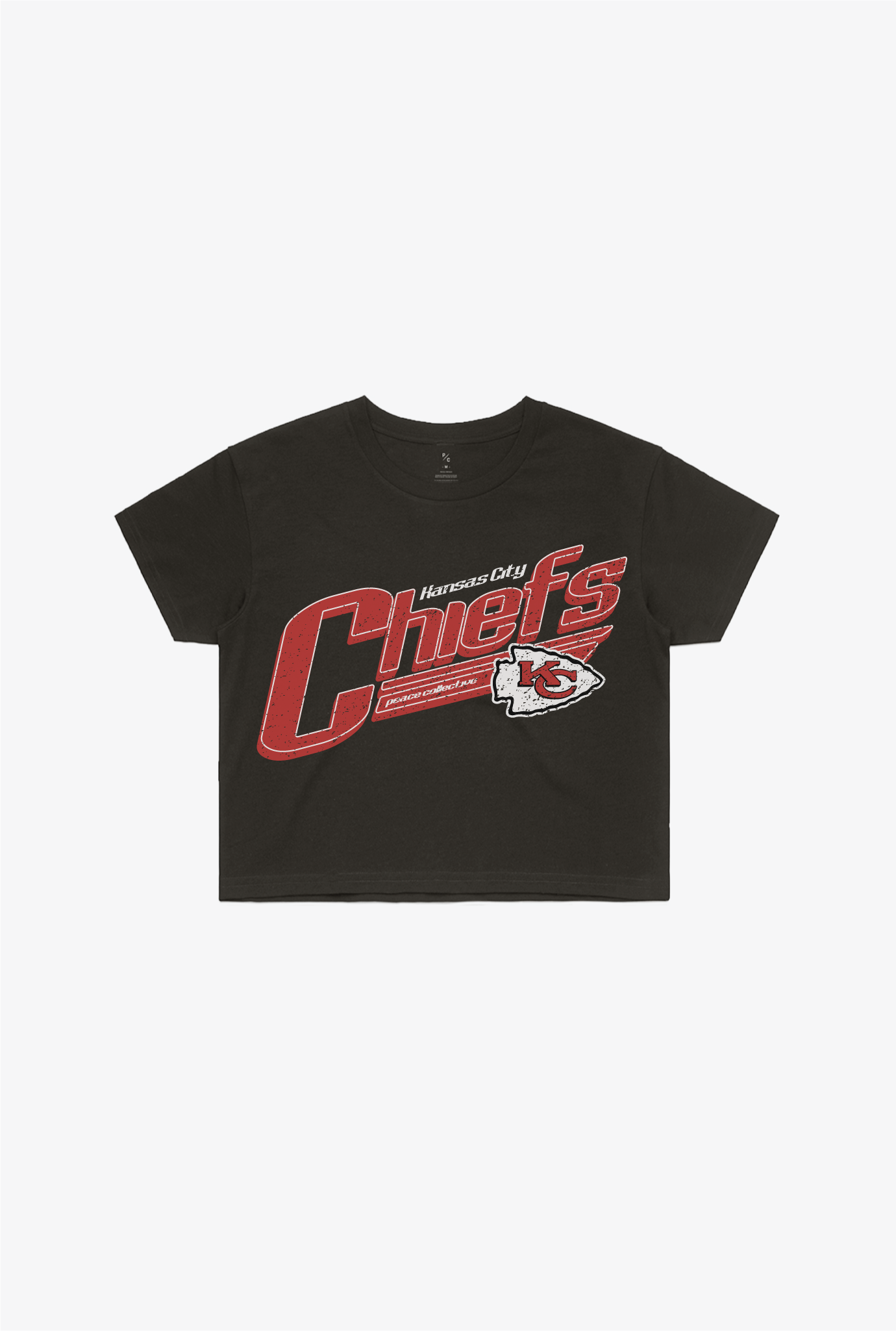 Kansas City Chiefs Garment Dyed Cropped T-Shirt – Black