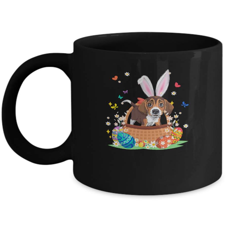 Beagle Bunny Hat Rabbit Easter Eggs Mug