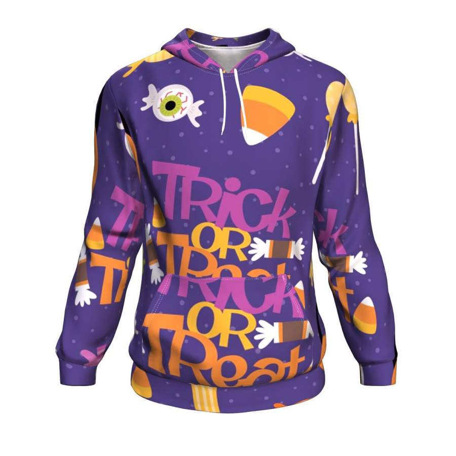 Candy Sweet Trick Or Treat Funny Halloween Hoodie Over Print