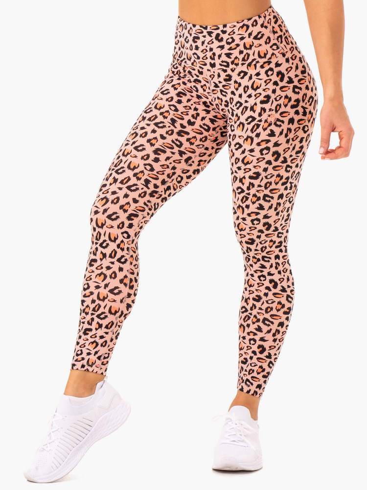 ADAPT HIGH WAISTED SCRUNCH LEGGINGS – PEACH LEOPARD